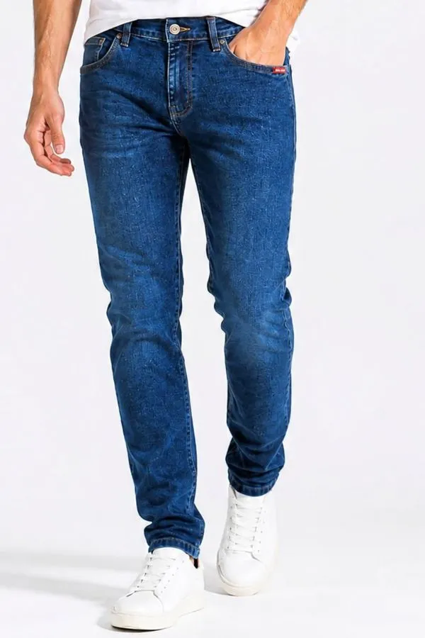 Calça Jeans Slim Básica Versátil Polo Wear Jeans Escuro 44