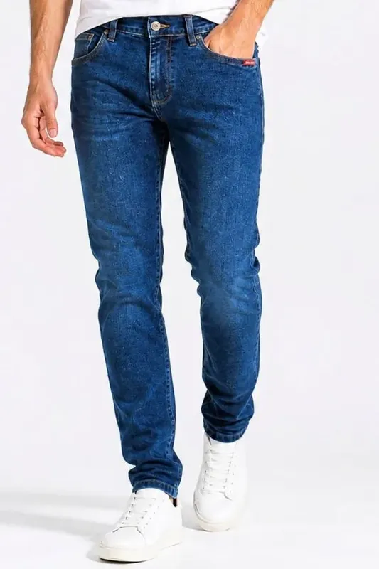 Calça Jeans Slim Básica Versátil Polo Wear Jeans Escuro 42