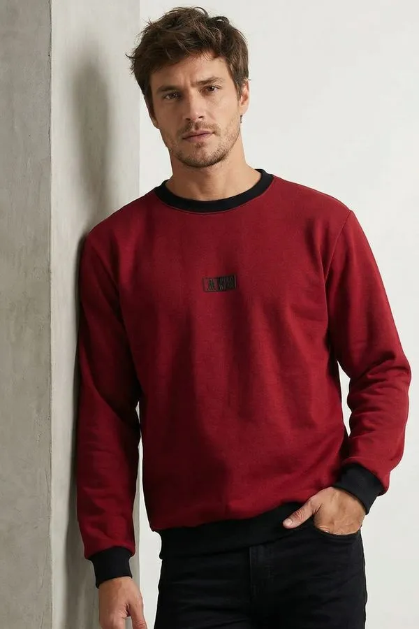 Moletom Gola Careca Casual Polo Wear Vermelho Médio M