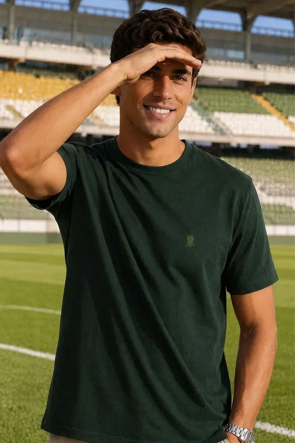 Camiseta Básica Confortável Polo Wear Verde Escuro P