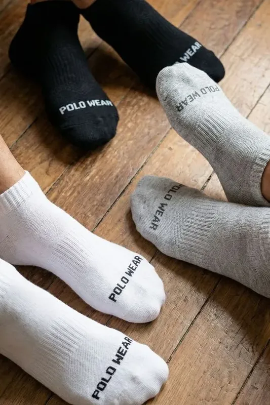 Kit 3 Pares de Meias Cano Curto Polo Wear Sortido 39-43