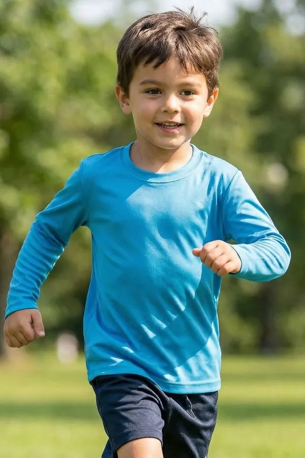 Camiseta UV Infantil Polo Wear Azul Médio 12