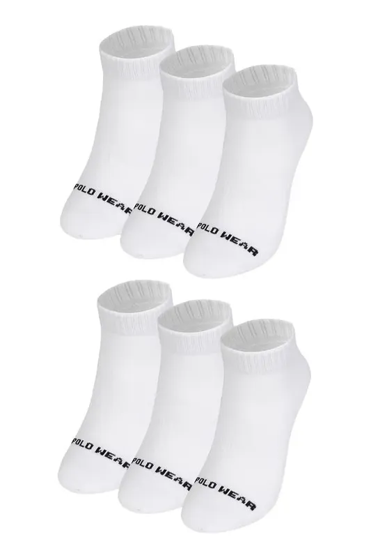Kit 6 Meias Cano Curto Algodão Polo Wear Branco 39-43