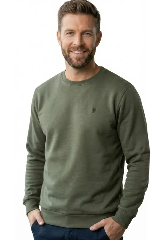 Moletom Masculino Leve Gola Careca Polo Wear Verde Escuro Moletom Masculino Confort Gola Careca Polo Wear Verde Escuro GG