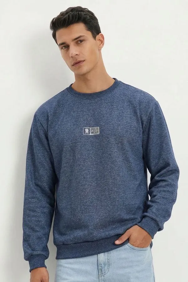 Moletom Gola Careca Casual Polo Wear Azul