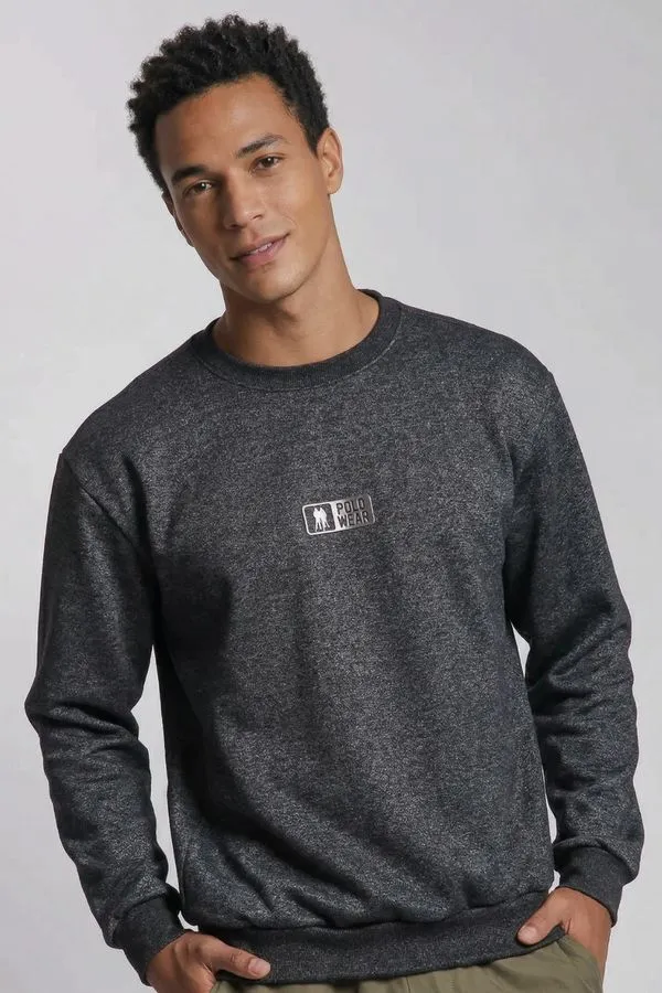 Moletom Gola Careca Casual Polo Wear Preto M
