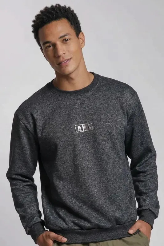 Moletom Gola Careca Casual Polo Wear Preto M