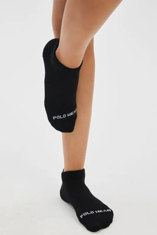 Kit 3 Pares Meias Confortáveis Cano Curto Polo Wear Preto 33-38