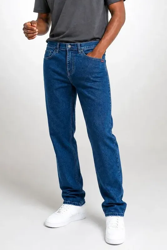 Calça Jeans Regular Básica Clássica Polo Wear Jeans Médio 38
