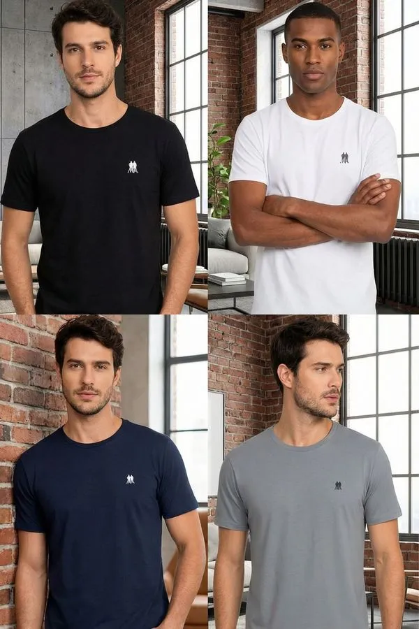 Kit 4 Camisetas Fitness Polo Wear Sortido P