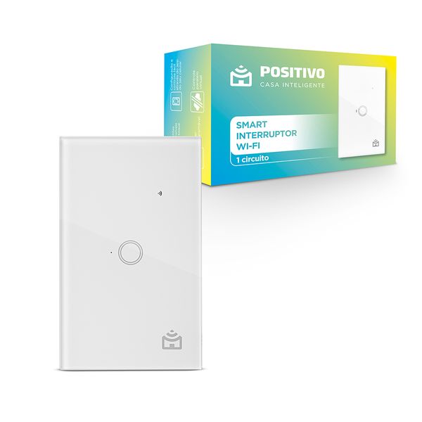 Smart Interruptor Wi-Fi Positivo Casa Inteligente - 1 Módulo Touch - 2300W - 5A - Bivolt - Wi-Fi - App/Google/Alexa