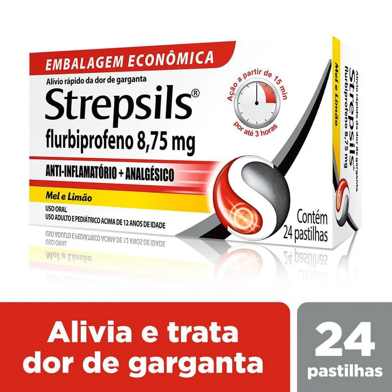Strepsils Mel E Limão 8,75mg 24 Pastilhas