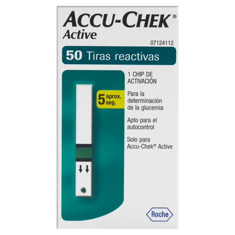 Tira Teste De Glicose Accu-chek Active 50 Unidades