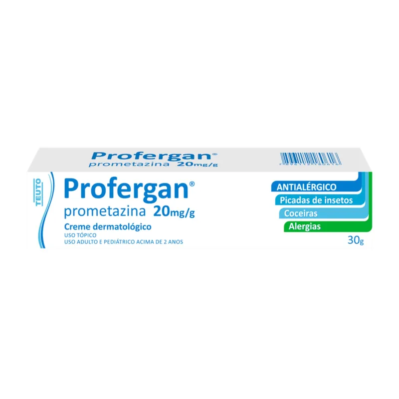 Profergan Cloridrato De Prometazina 20mg/g Creme Dermatológico 30g