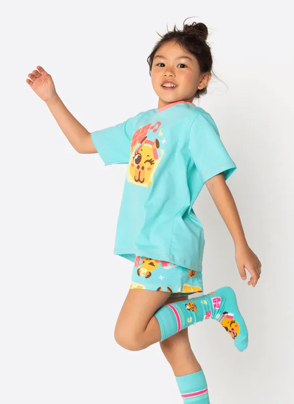 Pijama Manga Curta Algodão Menina Capy Bora 2