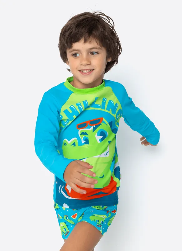 Conjunto Camiseta e Sunga Bebê Menino Jacaré Relax 4