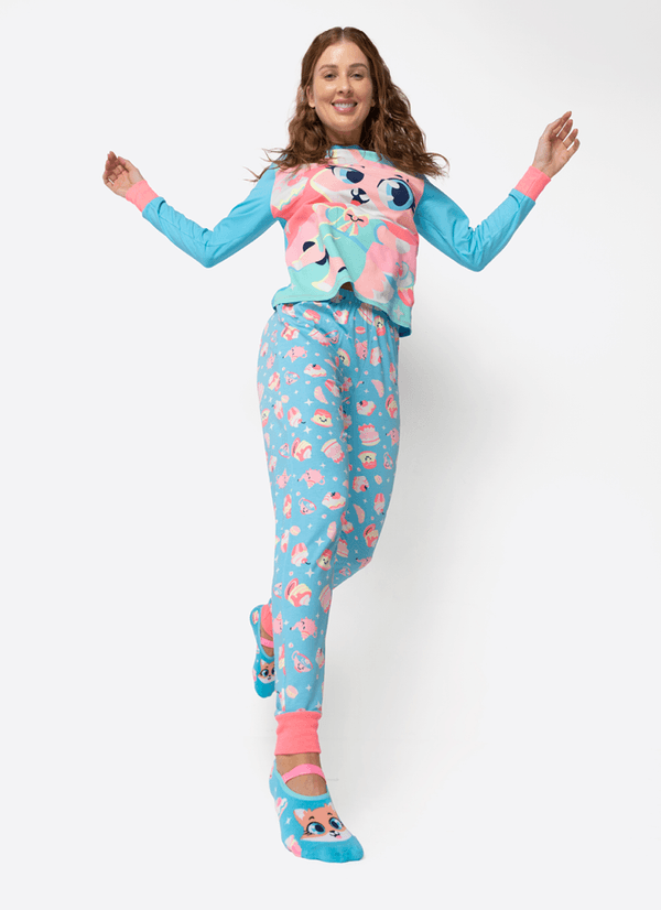 Pijama Manga Longa Viscolycra Feminino Raposa Confeiteira P