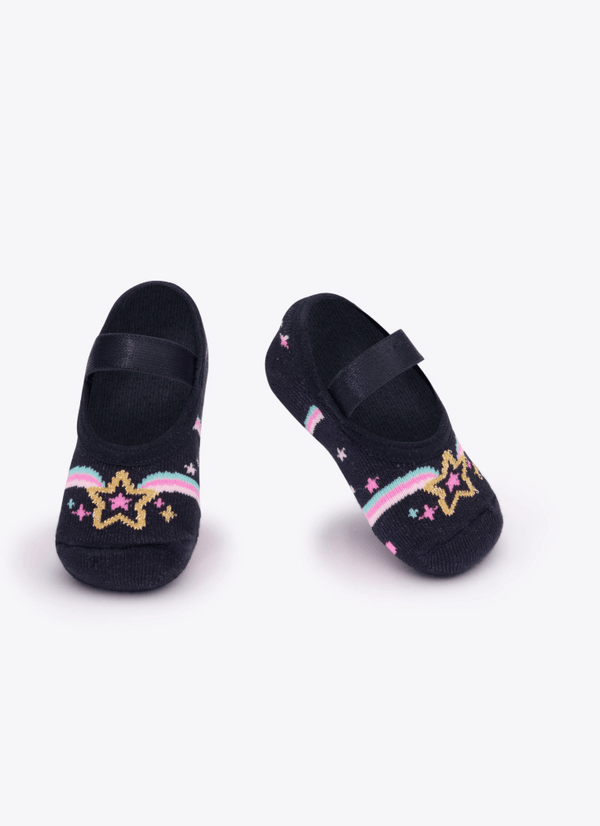 Meia Sapatilha Antiderrapante Bebê RN Menina Super Girl 5 A 8 MESES