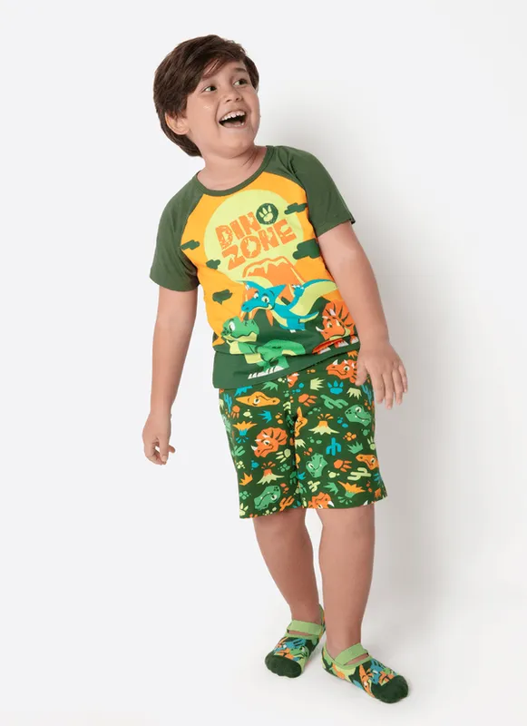 Pijama Manga Curta Viscolycra Menino Dino Trio 1