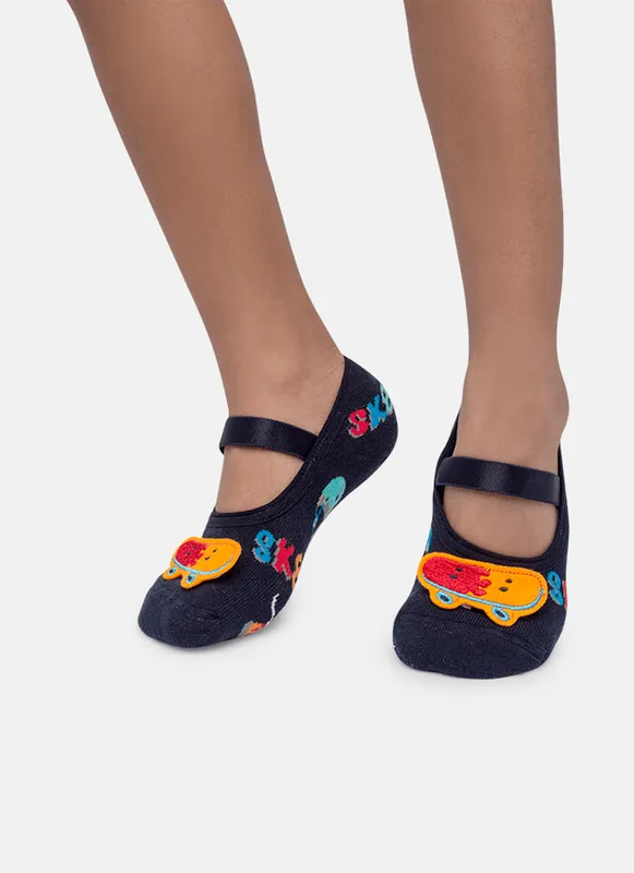 Meia Sapatilha com Aplique Infantil Skate 23 A 27