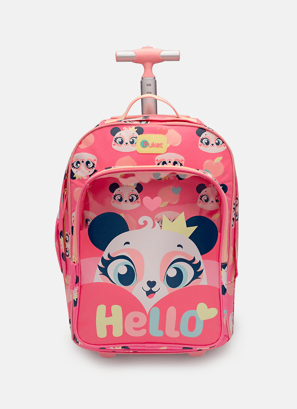 Mochila com Rodinha Grande Panda Romântico UN