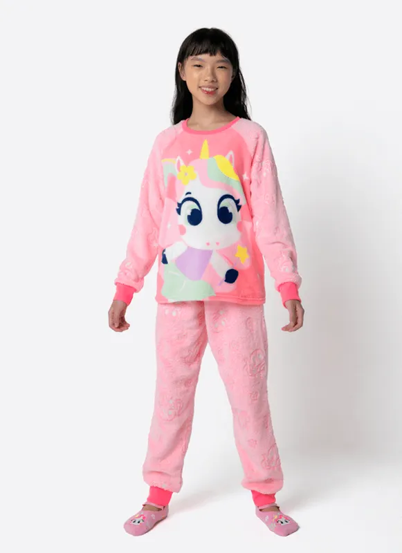 Pijama Manga Longa Soft Menina Teen Unicórnio Encantado 10