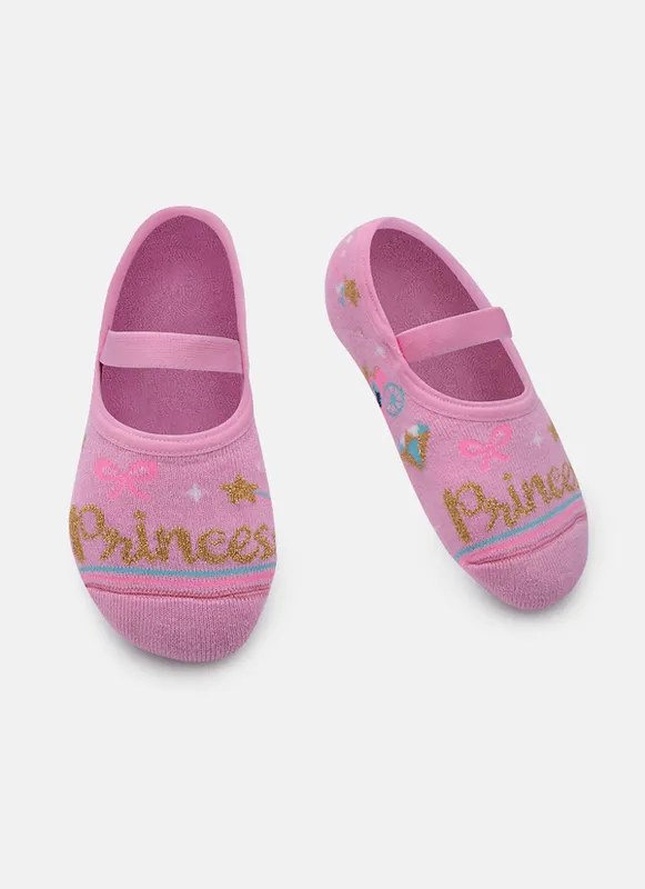 Meia Sapatilha Antiderrapante Menina Princesa 23 A 27