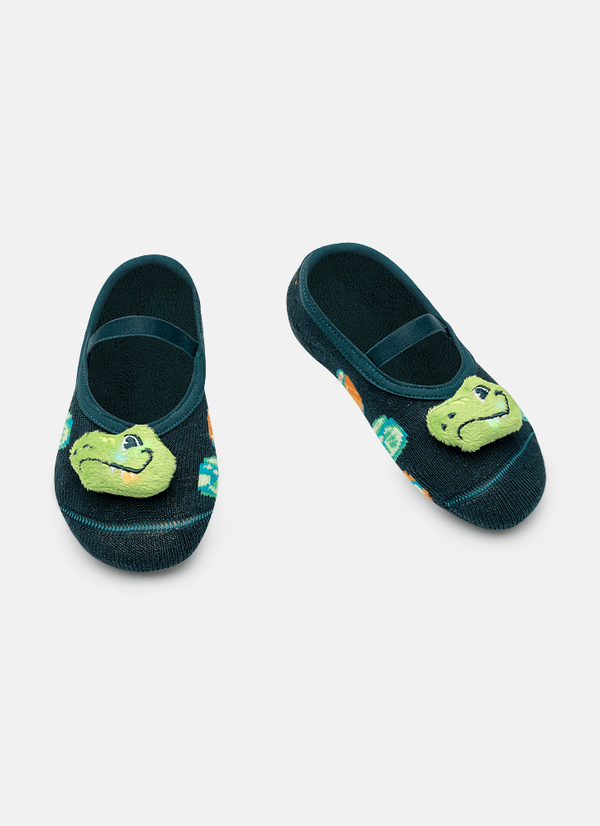 Meia Sapatilha Bebê Menino com Aplique de Led Dino Miami 19 A 22 MESES