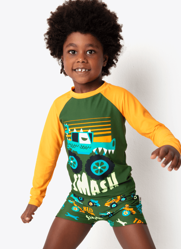 Camiseta Manga Longa com Proteção Térmica Menino Monster Truck 4