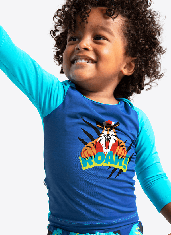 Camiseta com Proteção Solar Bebê Menino Tigre Roar 9 A 12 MESES