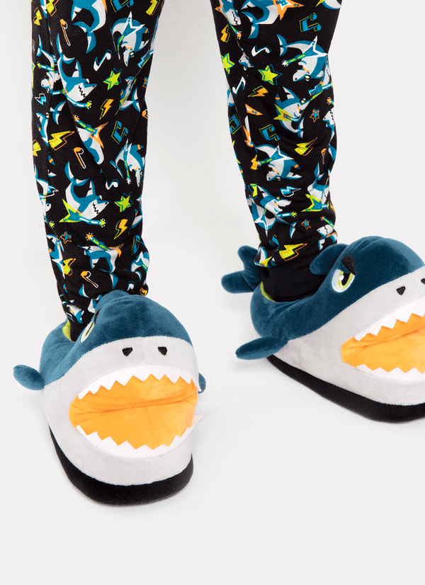 Pantufa Menino Teen Tubarão Rockstar 37 A 39