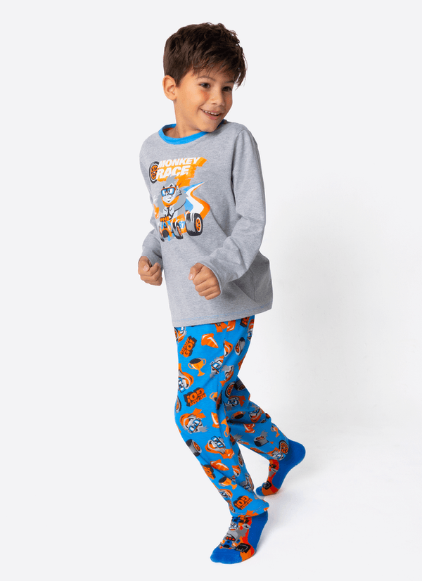 Pijama Manga Longa Menino Gorila Racing 2