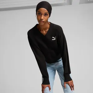 Moletom T7 Gola V Knitted Feminino
