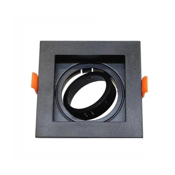 Spot Recuado De Embutir Quadrado Móvel Mr11 Preto Taschibra