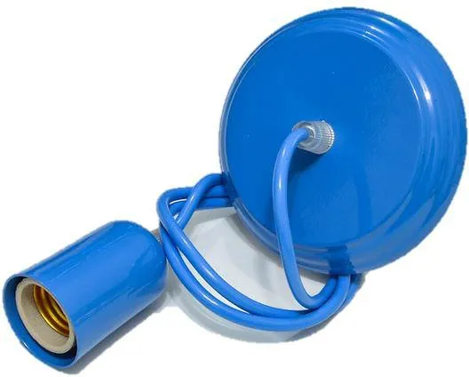 Pendente 1 Lâmpada Redondo 100W Alumínio Vmc 720 Azul Bivolt