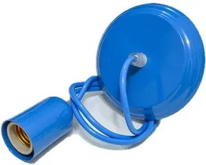Pendente 1 Lâmpada Redondo 100W Alumínio Vmc 720 Azul Bivolt