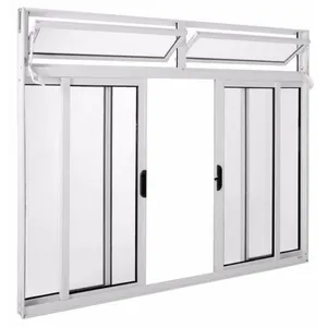 Janela de alumínio 04 folhas com basculante Branco - 100x120
