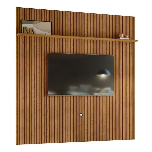 Painel Piso-teto New Guaporé Cumaru Para Tv Até 75 Madetec Cumaru