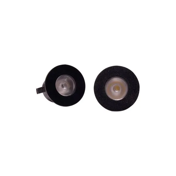 Kit 2 Spots De Embutir Para Móvel Taschibra Pik Redondo Led 1w Bivolt Preto 6500k Luz Branca 15090322