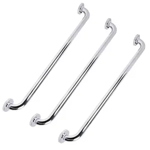 Alça De Apoio 70 Cm Aço Inox Kit 3 Uni Alça Suporte Acessivel Idoso Gestante Criança