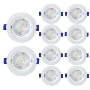 Kit 10 Spot De Led Embutir Slim Mr16 Redondo 6w Bivolt 3000k Quente