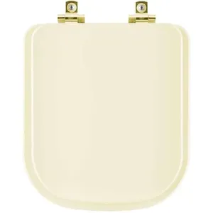 Assento Sanitário Soft Close Misti Palha Para Vaso Icasa Com Ferragem Dourada