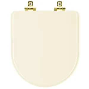 Assento Sanitário Com Amortecedor Oxford Creme Para Vaso Deca Com Ferragem Dourada