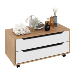 Gabinete Banheiro 80cm 2 Gavetas Retrô com Rodízios Multimóveis CR10121