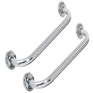 Alça Apoio Inox 50Cm Kit 2 Uni Banheiro Idoso Cadeirante