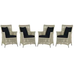 4 Poltronas Igapó Alumínio Pintura Fendi Corda Náutica E12 Rami