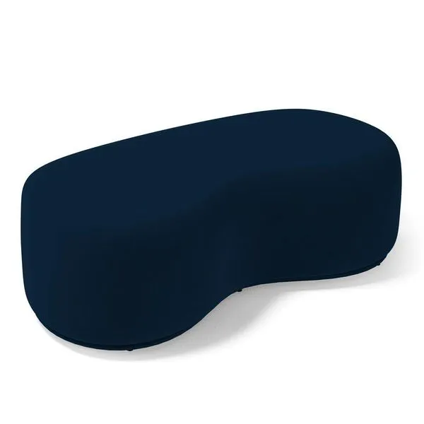 Puff Decorativo Living Aisha Orgânico 02 Lugares Veludo Azul Marinho - Abmaza