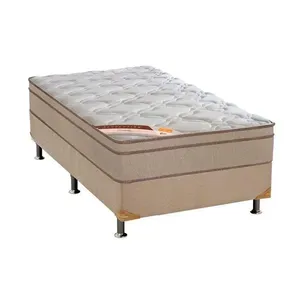 Cama Box Solteiro Revolution 88 Molas Ensacadas Euro Pillow Suede Bege