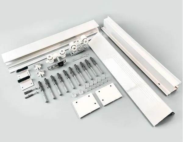 Kit para Porta de Correr com Batente 2m até 60Kg Alumínio Rodinato Kit para Porta de Correr com Batente 2m até 60Kg Alumínio Branco