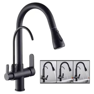 Torneira Monocomando Preta 360 Luxo Extensível Gourmet